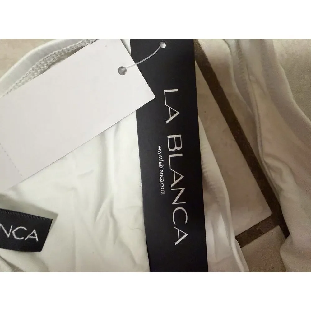 La Blanca White Bikini Bottoms Medium 6 Swim Bottoms Stretch